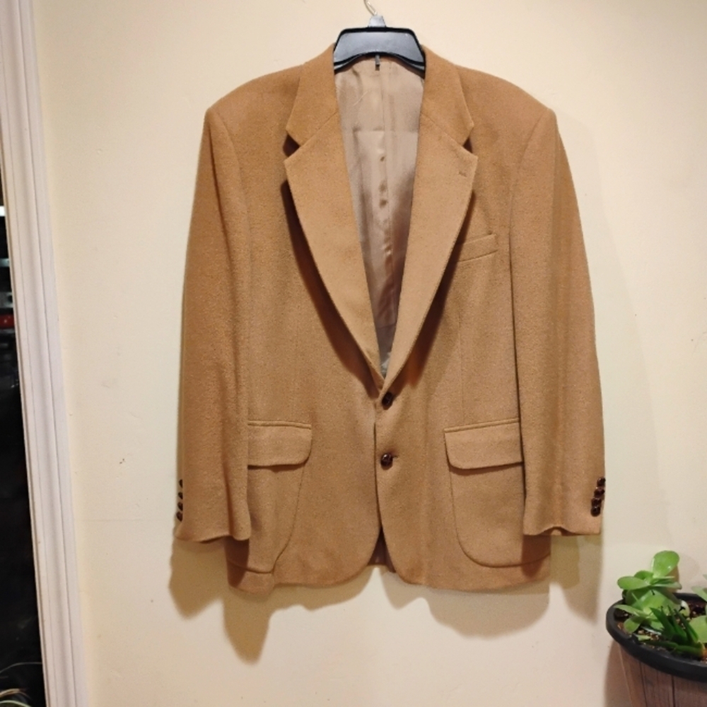 Stafford Vintage Camel Wool Blend Blazer Suit Jacket. Size 44 R​​